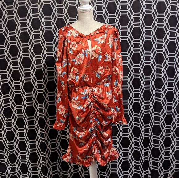 OHS Dresses & Skirts - OHS Rustic Floral Multicolored Orange Dress